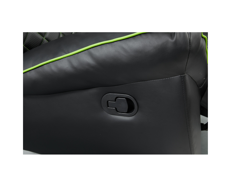 Gaming Chair: Vertex Throne Gaming Sofa Black/Green PVC